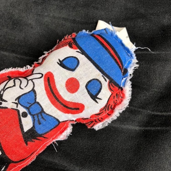 VINTAGE Halloween Decor Clown Cloth Toy Red, Blue, White - Picture 2 of 6
